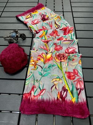Exclusive Flower Printed Fancy saree