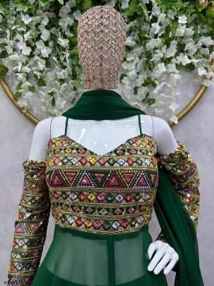 Exclusive Fox Georgette Mehendi Colour Palazzo Set