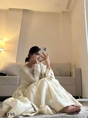 Exclusive KGF Anarkali Kurtis With Flower Printed Dupatta