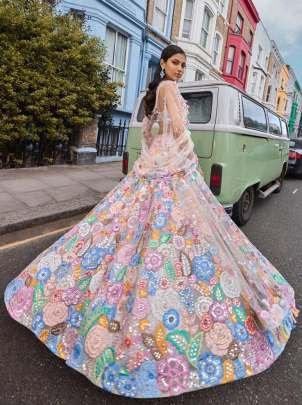 Exclusive Ladies Heavy Embroidery Work Faux Georgette Lehenga Choli With 3 MTR Flair