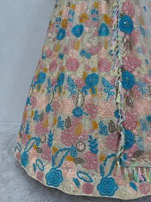 Exclusive Ladies Heavy Embroidery Work Faux Georgette Lehenga Choli With 3 MTR Flair