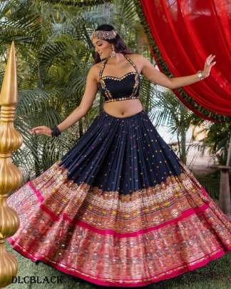 Exclusive mirror with embroidered work Navratri lehenga choli