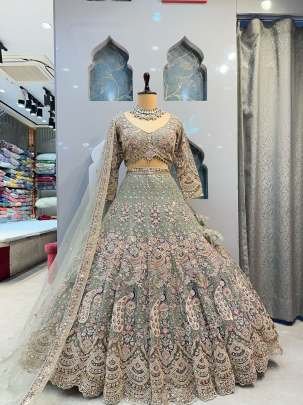 Exclusive Pista Soft Butterfly Net Lehenga Choli With 4 Meter Flair