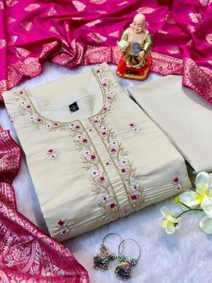 Exclusive Pure Handwork Muslin Silk Kurtis Set