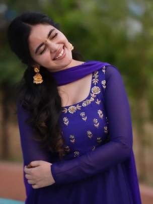 Exclusive Purple Chinnon Silk Anarkali Suit Set