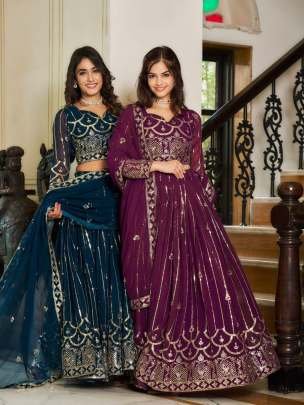 Exclusive Rama Heavy 5mm Sequence Work Georgette Lehenga Choli