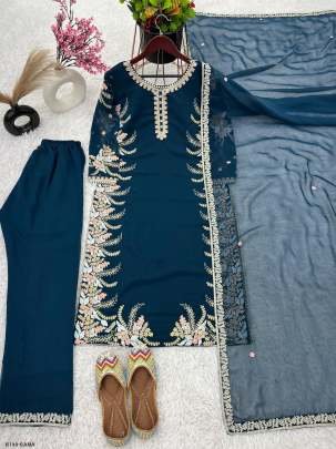 Exclusive Rama Party Wear Georgette Suits With Embroidery And Diamond Work