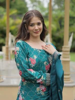 Exclusive Rama Wedding Designer Chinon Kurtis Palazo Set