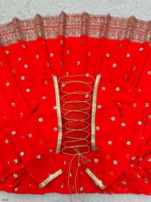 Exclusive Red Party Wear Georgette Gown