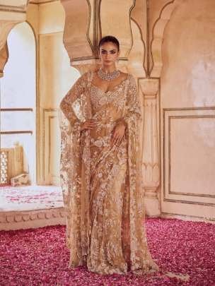 Exclusive Rich Look Sequence And Embroidered Heavy Net Saree