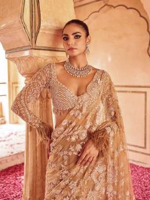Exclusive Rich Look Sequence And Embroidered Heavy Net Saree