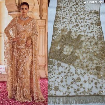 Exclusive Rich Look Sequence And Embroidered Heavy Net Saree