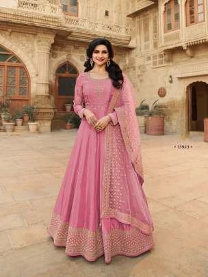 Exclusive Silk Pink Gowns With Net Dupatta