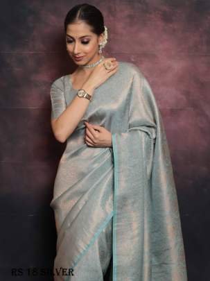 Exclusive Silver Pure Silk Saree With Intricate Brocade Blouse