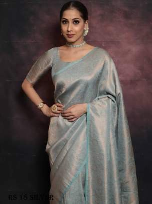 Exclusive Silver Pure Silk Saree With Intricate Brocade Blouse
