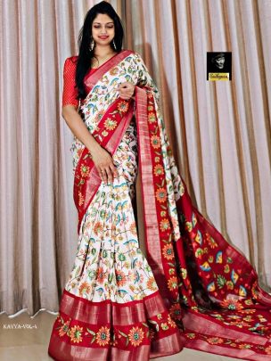 Exclusive Soft And Smooth Handloom Silk Saree With Both Side Marble Print Zari Border 
