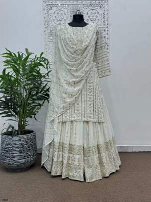 Exclusive White Wedding Georgette Sharara Suits