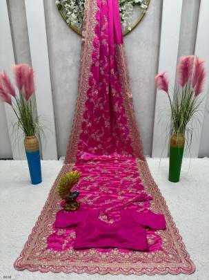 Exquisite Designer Tread And Sequin Embroidered Work Saree