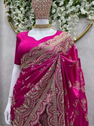 Exquisite Designer Tread And Sequin Embroidered Work Saree