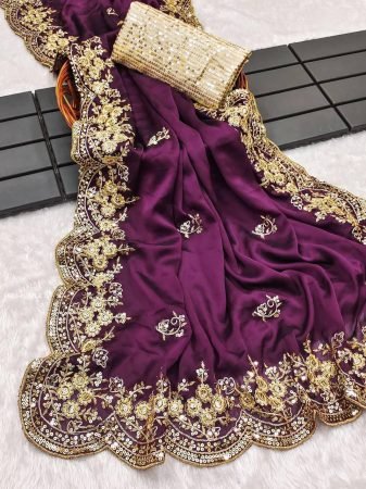 Fab Funda Launching A New Designer Heavy Embroidery Work Blouse Saree