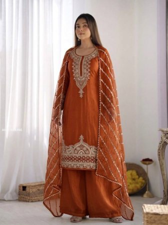 Fab Funda Presenting Beads Work Palazzo Suit Set