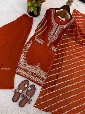 Fab Funda Presenting Beads Work Palazzo Suit Set