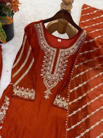 Fab Funda Presenting Beads Work Palazzo Suit Set