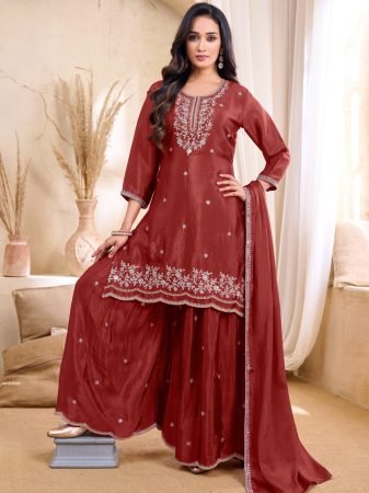 Fab Funda Presenting Rust Chinon Palazzo Suit Set