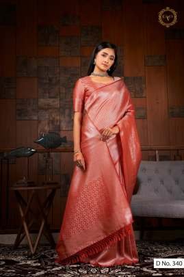 Designer Mina Work Golden Border Silk Sari