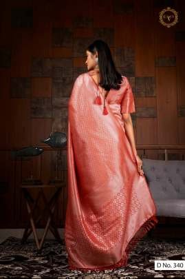 Designer Mina Work Golden Border Silk Sari