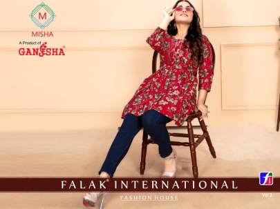 Falak International Mishi A Vol-2 Cotton Tunic Top by Ganesha 
