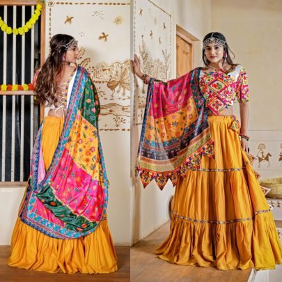Family Combo Three Tal Traditional Lahenga Choli for Navratri