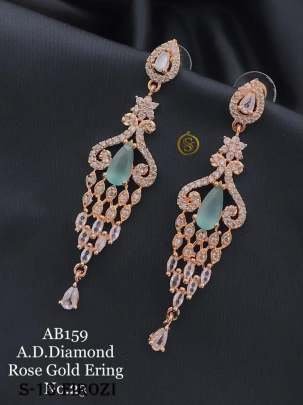 Fancy AD Diamond Collection Rose Gold Earrings
