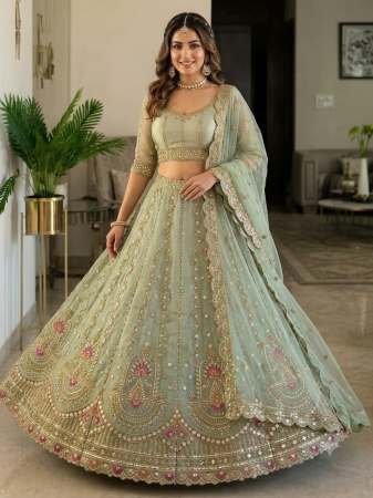 Fancy Beads Cut Dana Work Lehenga With Choli