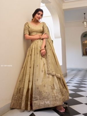 Fancy Design Off White Colour  Lehenga Choli