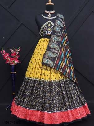 Fancy Digital Print Muslin Cotton Lehenga Choli