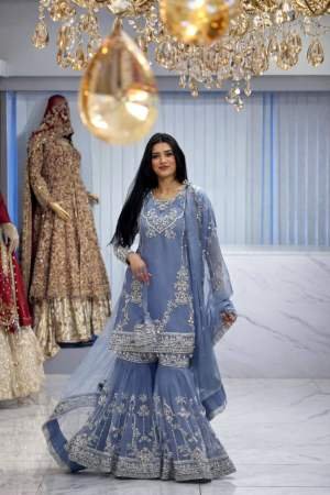 Fancy Embroidery Work Gharara Suit