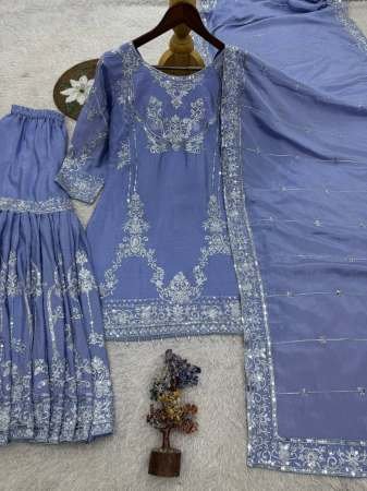 Fancy Embroidery Work Gharara Suit