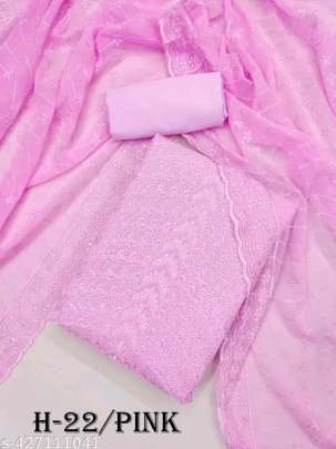 Latest Georgette Light Pink Unstitch Dress Material