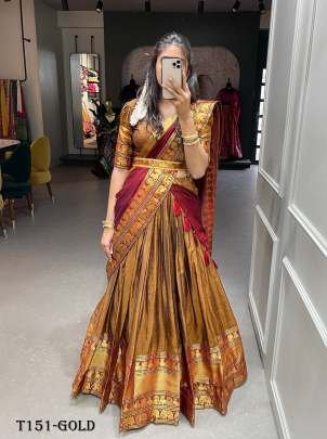 Fancy Gold  Narayan Pet Cotton Lehenga Choli