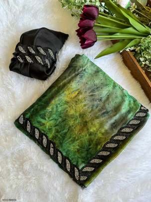 Fancy Green Printed Chiffon Saree