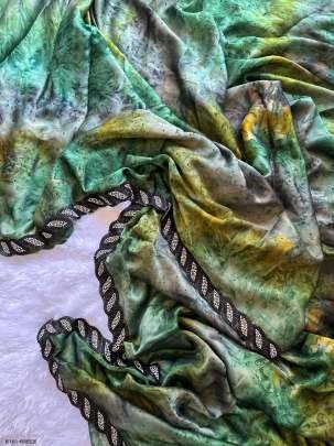 Fancy Green Printed Chiffon Saree
