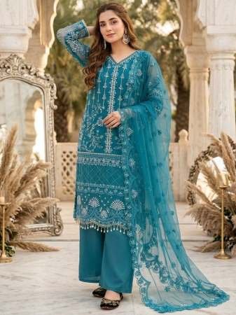 Fancy Less  Work Rama Colour Palazzo Suit
