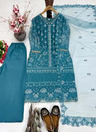 Fancy Less  Work Rama Colour Palazzo Suit