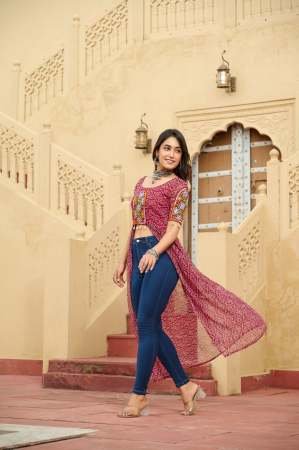Fancy Maroon Colour Navratri Kurti