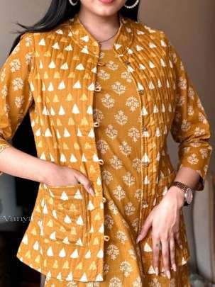 Fancy Muster Mill Print Pure Cotton Koti Kurtis Set