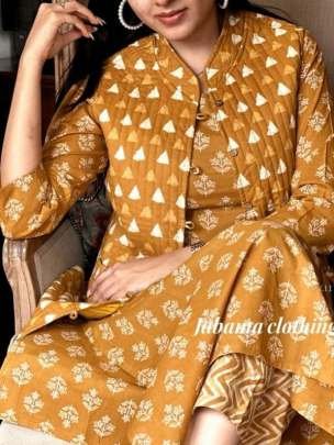 Fancy Muster Mill Print Pure Cotton Koti Kurtis Set