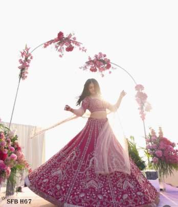 Fancy Pink Dori Embroidery Sequence Lehenga Choli