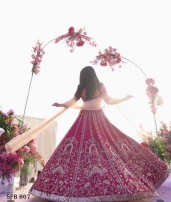 Fancy Pink Dori Embroidery Sequence Lehenga Choli