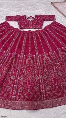 Fancy Pink Dori Embroidery Sequence Lehenga Choli